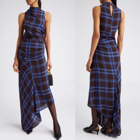 A.L.C. Dresses & Skirts - NWT A.L.C. Iggy Plaid Draped High-Neck Assymetrical Dress